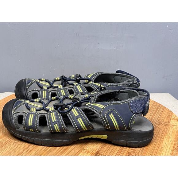 Khombu Sandals Youth 3 Dillon Water Sport Fisherman 962653 Blue Slingback Flats - Picture 6 of 8